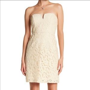 NWT J. Crew Cathleen ecru strapless lace sheath dress size 8